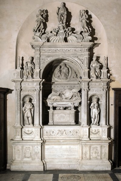 Monumento funebre in omaggio al Cardinale Girolamo Basso Della Rovere (scultura in marmo) da Jacopo Sansovino