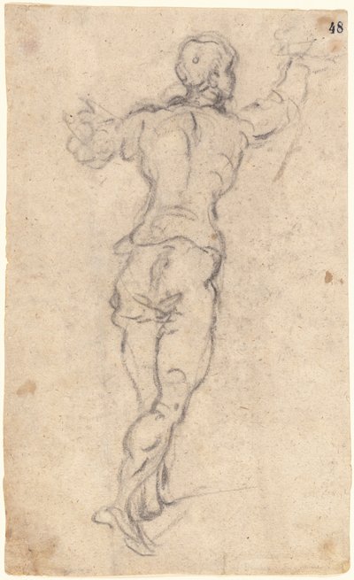 Giovane che Cammina con le Braccia Alzate, Visto da Dietro da Jacopo Tintoretto