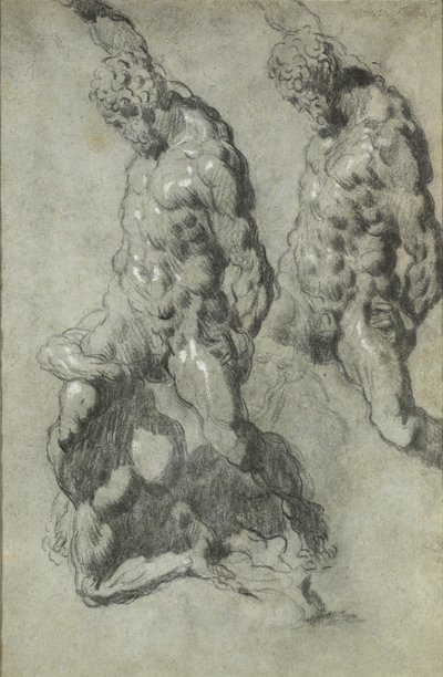 Due studi su Sansone che uccide i Filistei da Jacopo Tintoretto