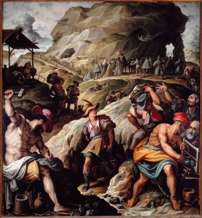 Estrazione di un minerale da una miniera da Jacopo Zucchi