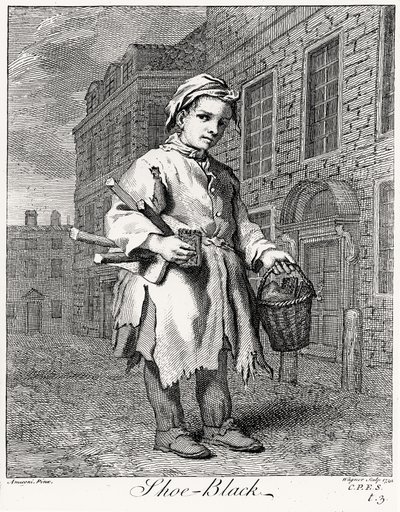 Il lustrascarpe, inciso da Wagner, 1739 da Jacopo after Amiconi