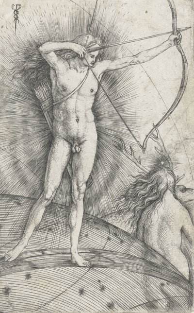 Apollo con arco e freccia sul globo celeste e Diana con cervo, 1503-5 da Jacopo de Barbari