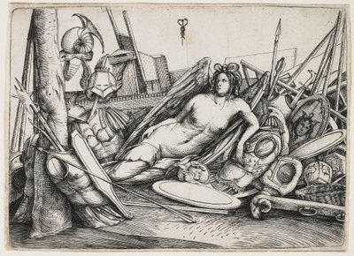 Vittoria reclinata tra i trofei da Jacopo de Barbari