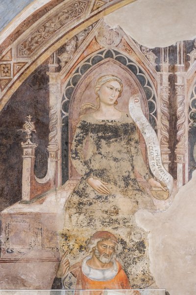 Allegoria della Retorica, sotto il suo rappresentante ideale, probabilmente Isocrate o Demostene da Jacopo di Cione