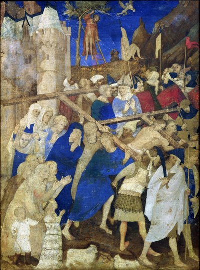 Cristo che porta la croce, dalle Grandes Heures de Duc de Berry da Jacquemart de Hesdin