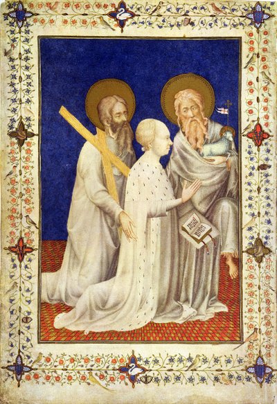MS 11060-11061 Giovanni, Duca di Berry in ginocchio tra Sant
