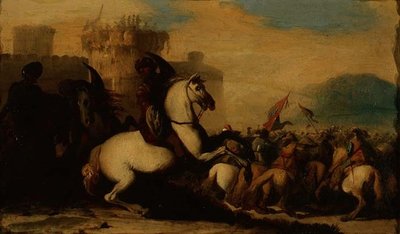 Uno scontro di cavalleria fuori da un forte da Jacques Courtois