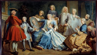 Ritratto di Madame Mercier, nutrice di Luigi XV, circondata dalla sua famiglia da Jacques  Dumont