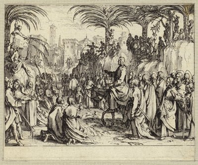 Gesù Cristo entra a Gerusalemme (incisione) da Jacques (after) Callot