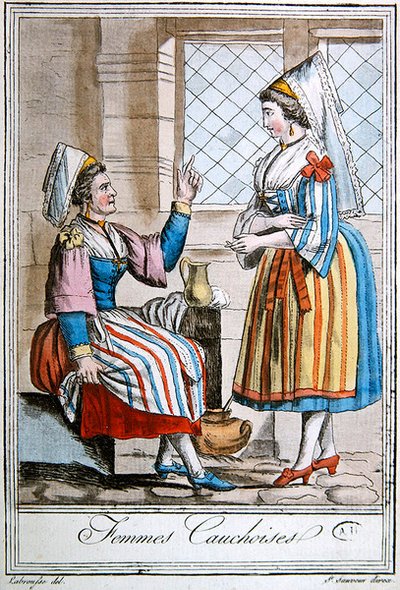 Donne della regione di Caux in Normandia, illustrazione da 
