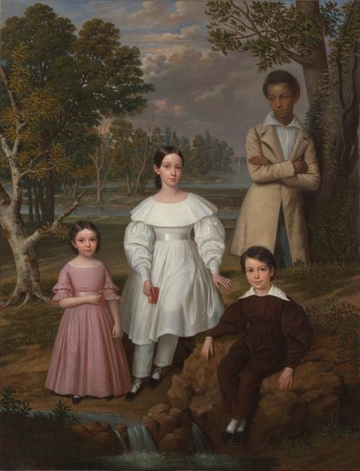 Bélizaire e i bambini Frey, 1837 circa (olio su tela) da Jacques (attr. to) Amans