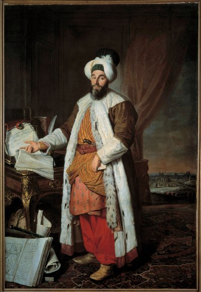 Ritratto di Mehemet Said Pasha Bey de Roumelie, ambasciatore del Sultano Mahmud I a Versailles nel 1742 da Jacques Andre Joseph Camelot Aved