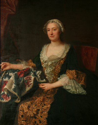La marchesa di Castellane con il suo ricamo, dopo il 1743 (olio su tela) da Jacques Andre Joseph Camelot Aved
