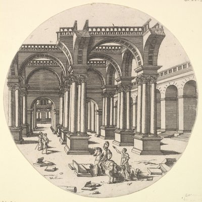 Vista prospettica, Tempio di Iside da Jacques Androuet Du Cerceau