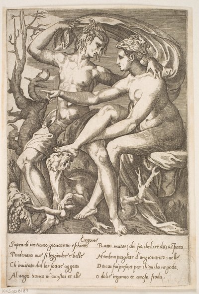 Bacco ed Erigone da Jacques Androuet Ducerceau d.Æ.