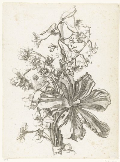 Bouquet con un tulipano, un giacinto, brodiaea e narcisi da Jacques Bailly (I)