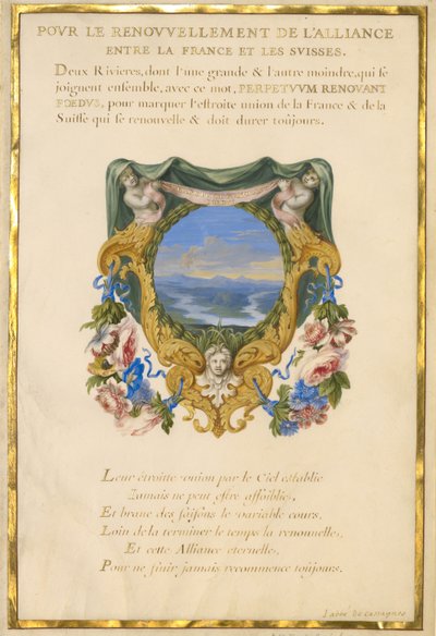 Scontrino con paesaggio da Jacques Bailly