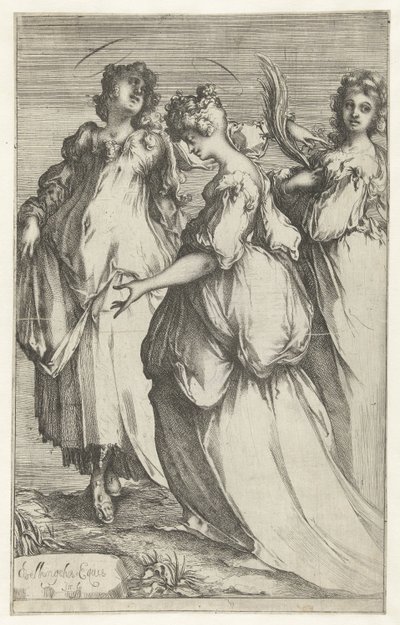 Tre donne sante da Jacques Bellange