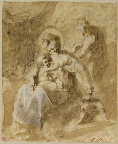 La Sacra Famiglia si riposa durante la fuga in Egitto da Jacques Bellange