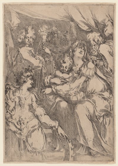 La Sacra Famiglia con Santa Caterina, San Giovanni Evangelista e un angelo da Jacques Bellange