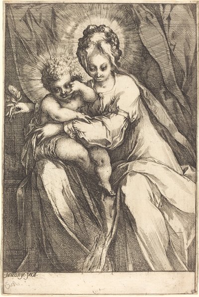 La Vergine e il Bambino con una rosa, c. 1616-1617 da Jacques Bellange