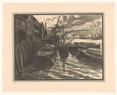 Barche sul Tamigi a Londra da Jacques Beltrand (signed by artist)