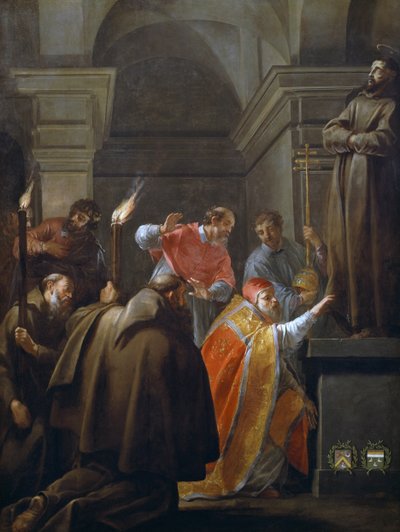 Papa Niccolò V nella tomba di San Francesco d