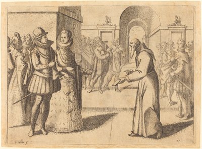 Un Cappuccino che Porta i Ringraziamenti del Re di Baviera da Jacques Callot