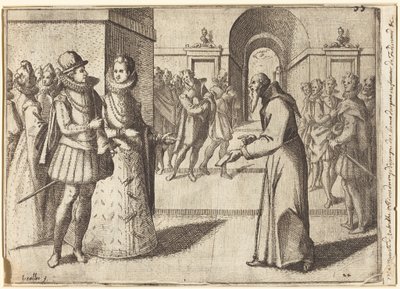 Un cappuccino porta i ringraziamenti del re di Baviera [recto] da Jacques Callot