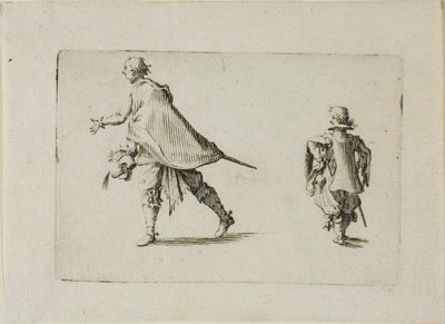 Un gentiluomo e il suo paggio, da I Capricci da Jacques Callot
