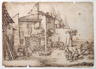 Un Cortile di Fattoria Italiana da Jacques Callot