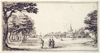 Una strada a Bainville-sur-Madon, con la casa di Callot da Jacques Callot