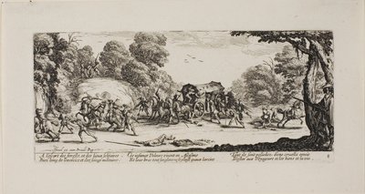 Attacco alla carrozza, tavola otto da Le Miserie della Guerra da Jacques Callot