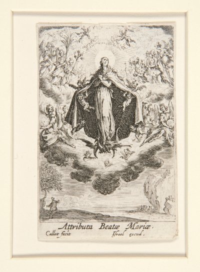 Attribuzioni della Vergine, n. 14 da La vita della Vergine da Jacques Callot