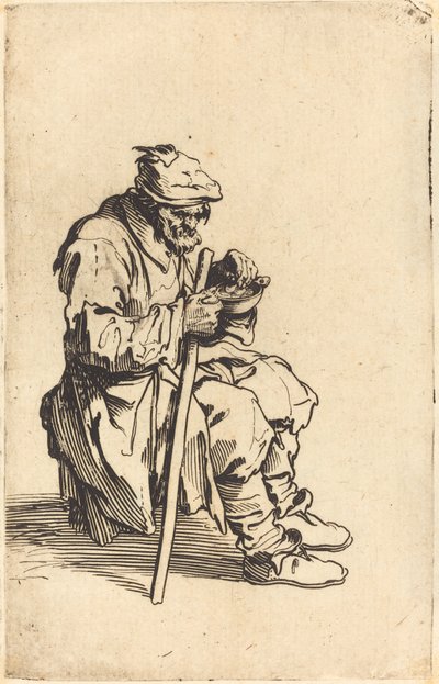 Mendicante che mangia, c.1622 da Jacques Callot