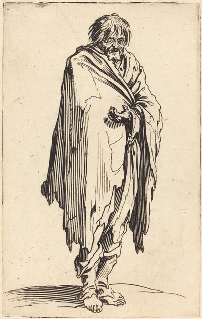 Mendicante a capo e piedi nudi da Jacques Callot