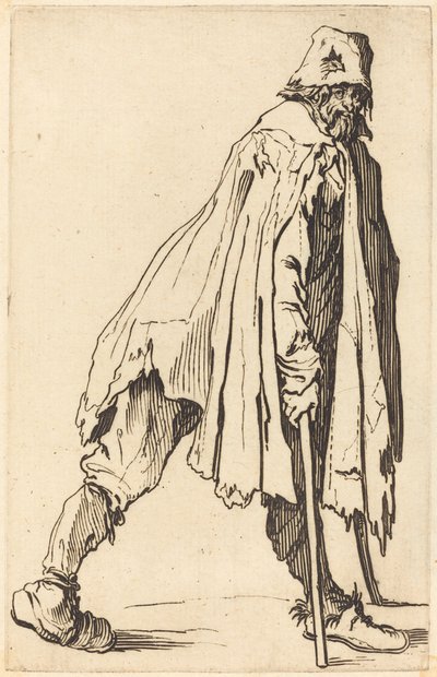 Mendicante con stampelle e berretto da Jacques Callot