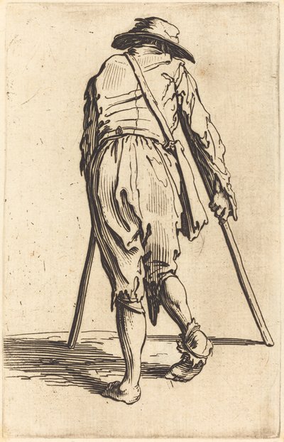 Mendicante con stampelle e cappello, vista posteriore da Jacques Callot
