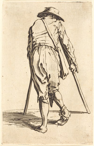 Mendicante con stampelle e cappello, vista posteriore da Jacques Callot