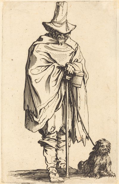Mendicante con cane da Jacques Callot