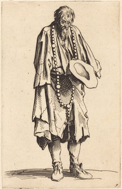 Mendicante con rosario da Jacques Callot