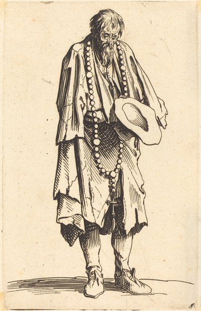 Mendicante con Rosario da Jacques Callot