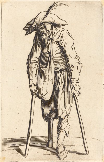 Mendicante con gamba di legno da Jacques Callot