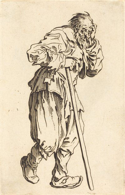 Mendicante con un bastone, c. 1622 da Jacques Callot