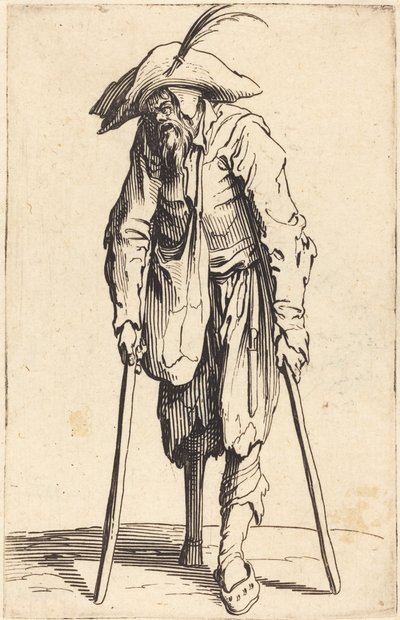 Mendicante con gamba di legno, c.1622 da Jacques Callot