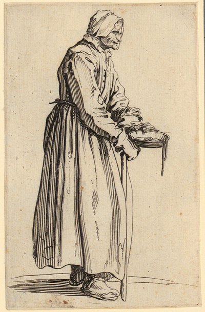 Mendicante con piatto, tavola 20 della serie “I mendicanti” da Jacques Callot
