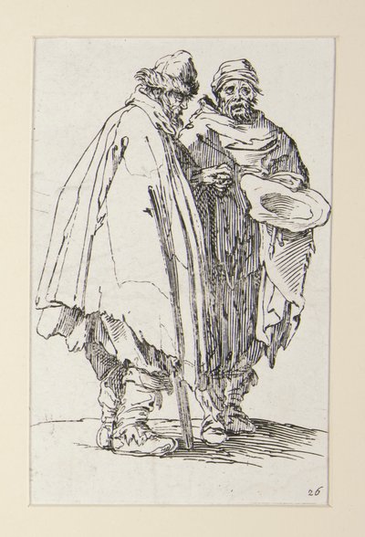 Uomo cieco e il suo compagno, da I mendicanti da Jacques Callot