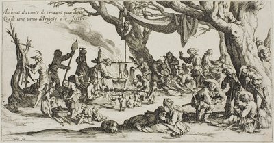 Il campeggio degli zingari: La preparazione della festa da Jacques Callot