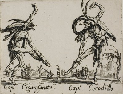 Capitano Esgangarato - Capitano Cocodrillo, plate 14 from Balli di Sfessania da Jacques Callot