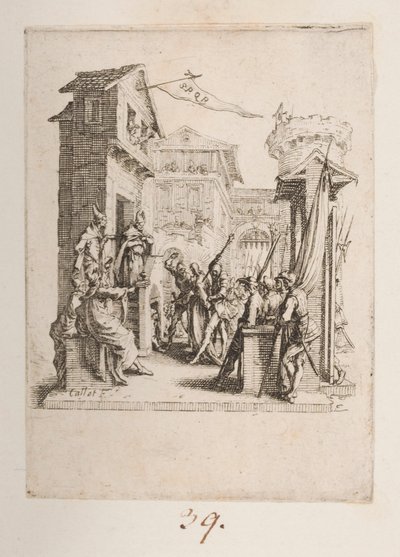Cristo portato davanti a Caifa, n. 7 di 11 da La Piccola Passione da Jacques Callot